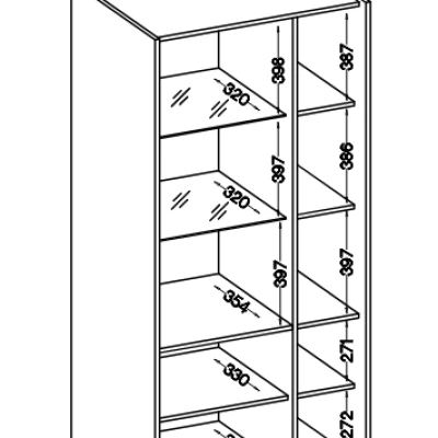 Prosklená vitrína HELENE - béžová / ořech okapi