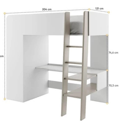 Multifunkční dětská patrová postel 90x200 MILIA - congo / bílá