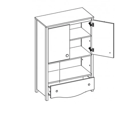 Komoda do dětského pokoje MISE - bílá / růžová