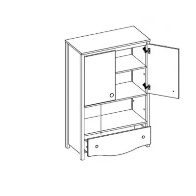 Komoda do dětského pokoje MISE - bílá / růžová