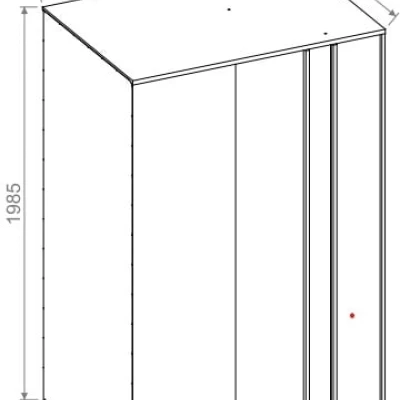 Dvoudveřová šatní skříň 130 cm PAMPA - bílá / grafitová, pravé provedení