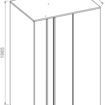 Dvoudveřová šatní skříň 130 cm PAMPA - bílá / grafitová, levé provedení