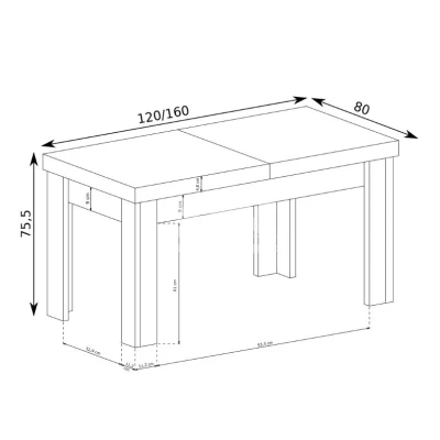 Rozkládací stůl do jídelny ARICOD - dub sonoma