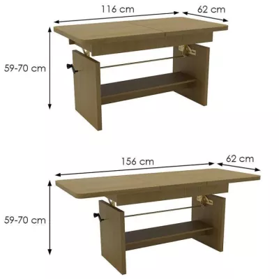 Rozkládací konferenční stolek VELYR - dub sonoma