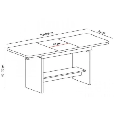 Rozkládací konferenční stolek VELYR - dub stoletý