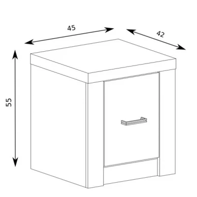 Noční stolek BESS - dub kraft bílý