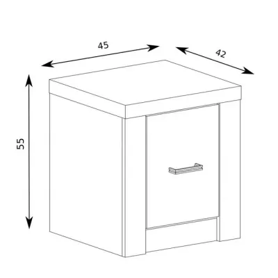 Noční stolek BESS - dub kraft bílý