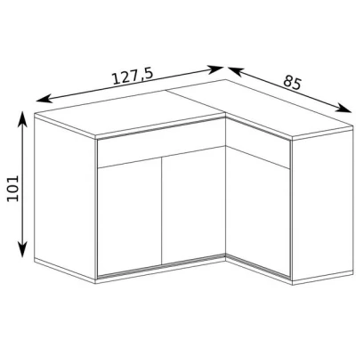 Rohová kombinovaná komoda GINETTE - ořech hikora