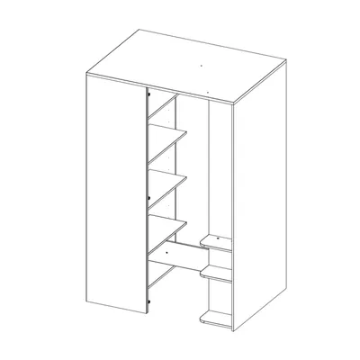 Dvoudveřová šatní skříň 130 cm PAMPA - bílá / grafitová, pravé provedení