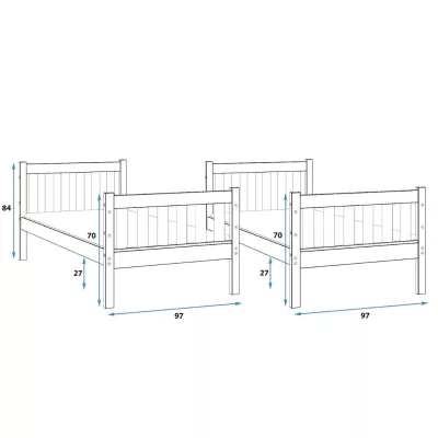 Dětská patrová postel 90x190 EUNIKA - přírodní