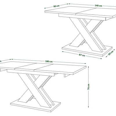 Rozkládací jídelní stůl JORDAN - dub sonoma / bílý