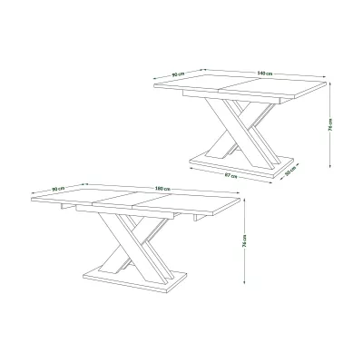 Rozkládací jídelní stůl JORDAN - dub sonoma / bílý