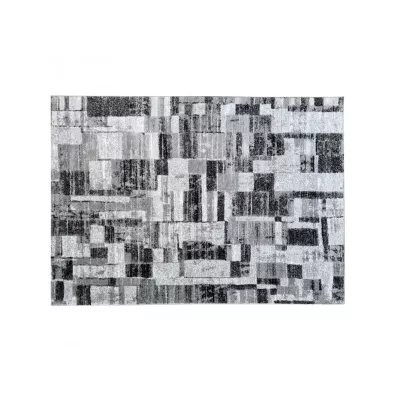 Kusový koberec 180x260 cm DEMIAN se vzorem patchwork - šedý / bílý