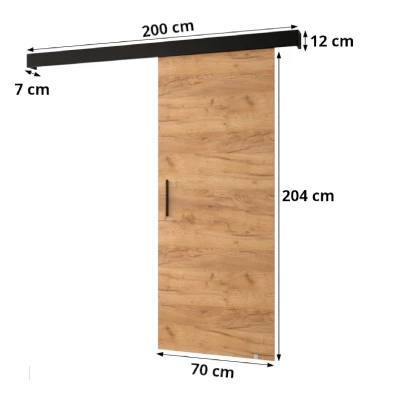 Posuvné dveře se stříbrným úchytem SALOME 4 - 70 cm, kašmír / černé