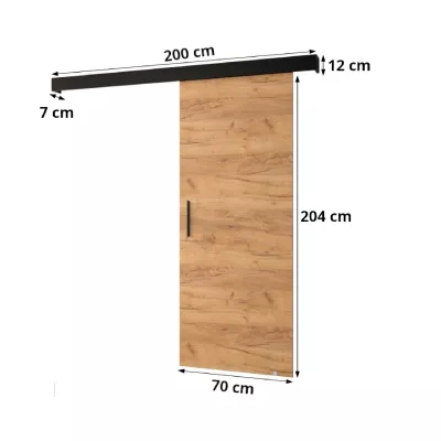 Posuvné dveře se stříbrným úchytem SALOME 4 - 70 cm, černé / bílé