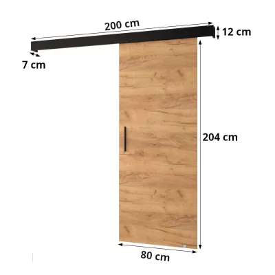 Posuvné dveře se stříbrným úchytem SALOME 11 - 80 cm, dub craft zlatý / černé