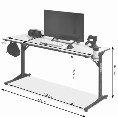 Psací stůl 160 HARO - černý / bílý