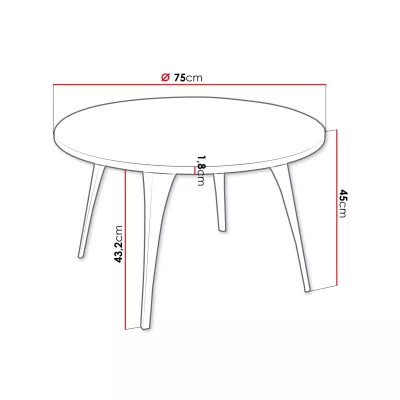 Kulatý konferenční stolek FRANIO - artický bílý / černý