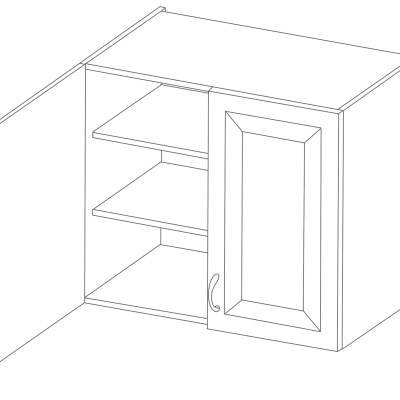 VÝPRODEJ - Horní kuchyňská skříňka LAJLA - šířka 80 cm, šedá / bílá