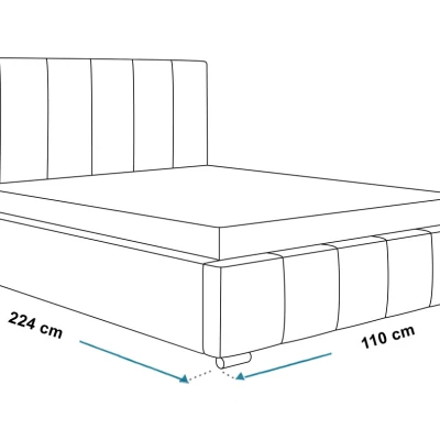 VÝPRODEJ - Čalouněná jednolůžková postel LORAIN - 90x200, světle šedá