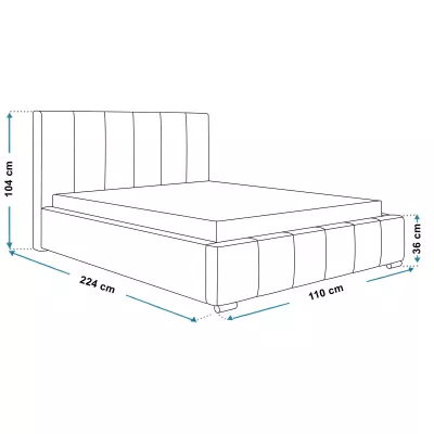 VÝPRODEJ - Čalouněná jednolůžková postel LORAIN - 90x200, světle šedá