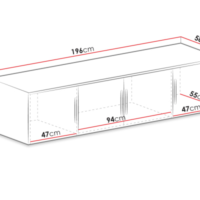 VÝPRODEJ - Nástavba na šatní skříň OFELIA D4 - šířka 196 cm, dub sonoma