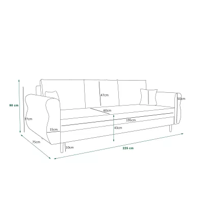 Pohodlná rozkládací pohovka SAFINA - zelená