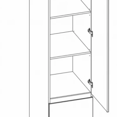 Úzká šatní skříň 46 cm BENGIE - alpská bílá / dub hikora