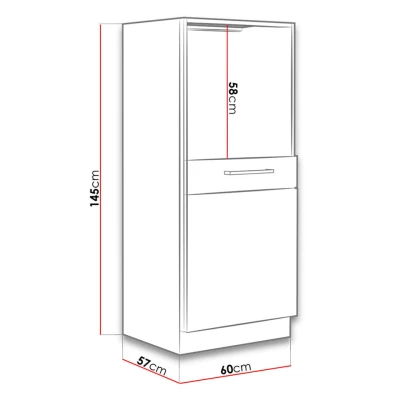 Kuchyňská skříňka na vestavnou troubu 60 cm ZHILAN 1 - dub lancelot / lesklá bílá
