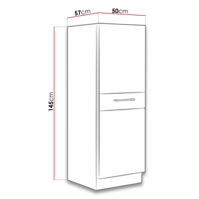 Kuchyňská skříňka se šuplíky 50 cm ZHILAN - dub lancelot / lesklá bílá