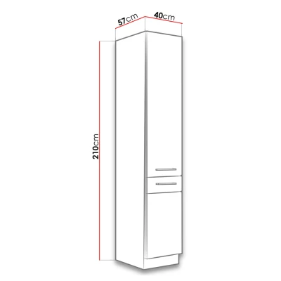 Vysoká kuchyňská skříňka 40 cm ZHILAN - dub lancelot / lesklá bílá