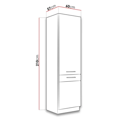 Vysoká kuchyňská skříňka 60 cm ZHILAN 2 - dub lancelot / lesklá bílá
