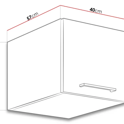 Horní kuchyňská skříňka 40 cm ZHILAN - dub lancelot / lesklá bílá