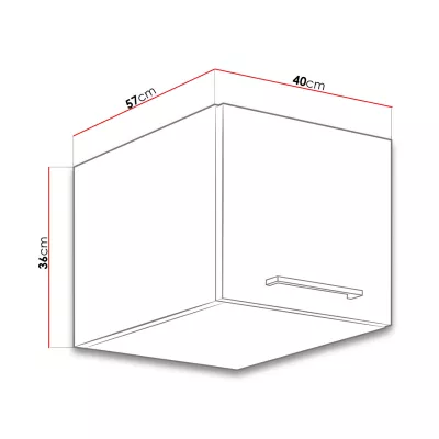 Horní kuchyňská skříňka 40 cm ZHILAN - dub lancelot / lesklá bílá