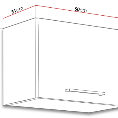 Horní kuchyňská skříňka 50 cm ZHILAN - dub lancelot / lesklá bílá