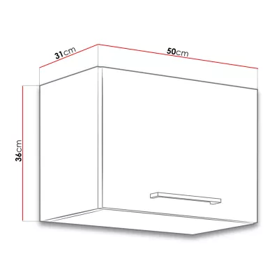 Horní kuchyňská skříňka 50 cm ZHILAN - dub lancelot / lesklá bílá