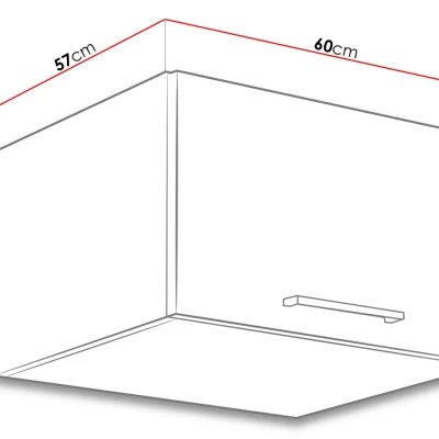 Horní uzavřená kuchyňská skříňka 60 cm ZHILAN 2 - dub lancelot / lesklá bílá