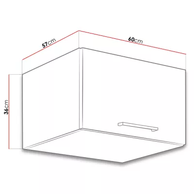 Horní uzavřená kuchyňská skříňka 60 cm ZHILAN 2 - dub lancelot / lesklá bílá