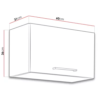 Horní uzavřená kuchyňská skříňka 60 cm ZHILAN 1 - dub lancelot / lesklá bílá