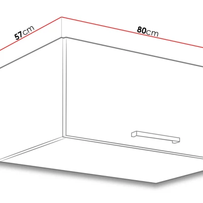 Horní uzavřená kuchyňská skříňka 80 cm ZHILAN 2 - dub lancelot / lesklá bílá