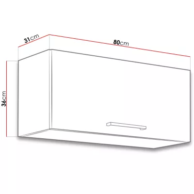 Horní uzavřená kuchyňská skříňka 80 cm ZHILAN 1 - dub lancelot / matera