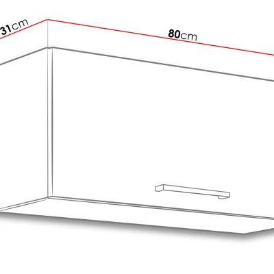 Horní uzavřená kuchyňská skříňka 80 cm ZHILAN 1 - dub lancelot / lesklá bílá