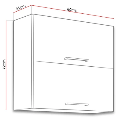 Horní kuchyňská skříňka 80 cm ZHILAN - dub lancelot / lesklá bílá