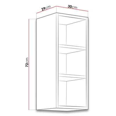 Horní kuchyňská policová skříňka 30 cm ZHILAN - dub lancelot