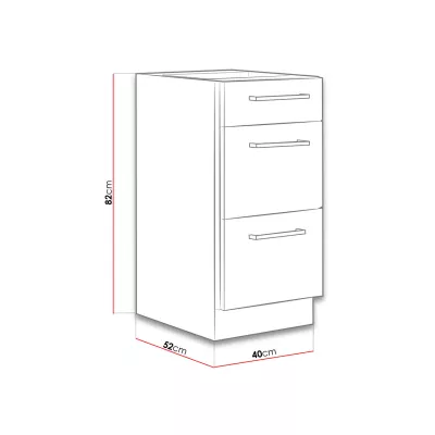 Dolní šuplíková kuchyňská skříňka 40 cm ZHILAN - dub lancelot / lesklá bílá