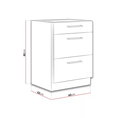 Dolní šuplíková kuchyňská skříňka 60 cm ZHILAN - dub lancelot / lesklá bílá