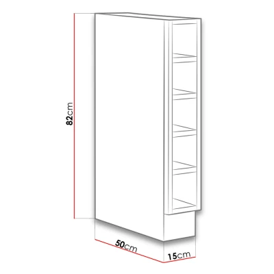 Dolní policová kuchyňská skříňka 15 cm ZHILAN - dub lancelot