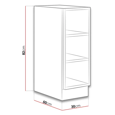 Dolní policová kuchyňská skříňka 30 cm ZHILAN - dub lancelot