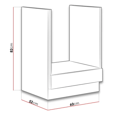 Kuchyňská skříňka na vestavnou troubu 60 cm ZHILAN - dub lancelot / lesklá bílá