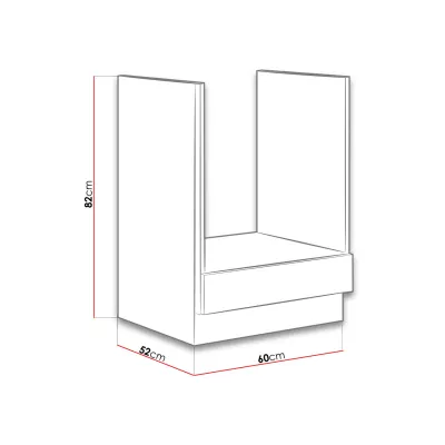 Kuchyňská skříňka na vestavnou troubu 60 cm ZHILAN - dub lancelot / lesklá bílá